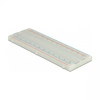Breadboard DELOCK 18313 — nepájivá prototypovacia doska, plast, 55×165×9 mm, biela