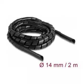 DeLOCK špirálová hadica flexibilná 2 m x 14 mm čierna polyetylén