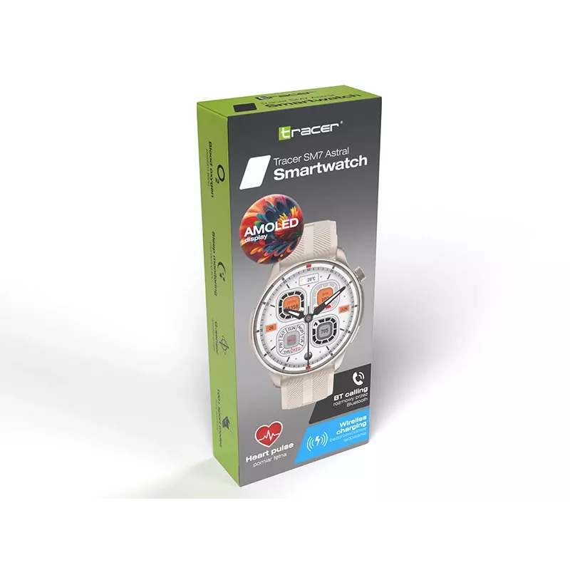 Smartwatch TRACER SM7 Astral Starlight — Bluetooth, merač tepovej frekvencie