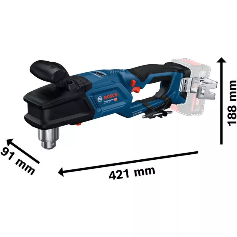 Akumulátorový uhlový vŕtací stroj GRD 18V-127 Professional solo, 18 Volt (modrá/čierna, bez batérie a nabíjačky)