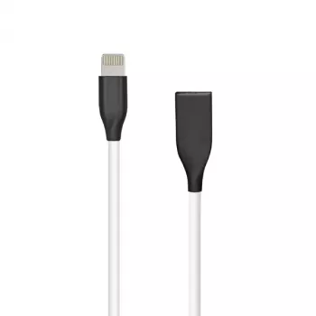 Silikónový kábel USB- Lightning, 1m (biela)