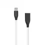 Silikónový kábel USB- Lightning, 1m (biela)
