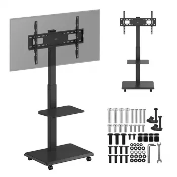 TV stojan ergo office ER-304 B, max. nosnosť 50 kg, VESA 600x400