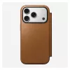 Folio puzdro Nomad Modern Leather Folio pre iPhone 17 Pro, koža + hliník, 6,3 palcov (16 cm), Tan, 3 priehradky na karty