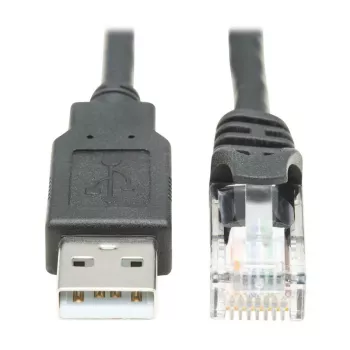 EATON TRIPPLITE USB-A na RJ45 Rollover konzolový kábel M/M - kompatibilný s Cisco 250 Kbit/s 1,83 m čierny (U009-006-RJ45-X)
