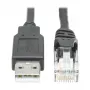 EATON TRIPPLITE USB-A na RJ45 Rollover konzolový kábel M/M - kompatibilný s Cisco 250 Kbit/s 1,83 m čierny (U009-006-RJ45-X)