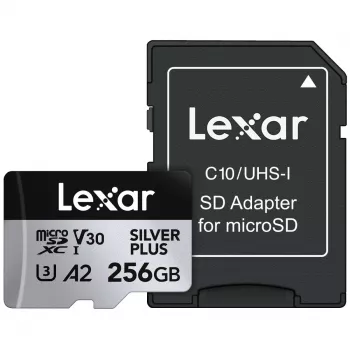 Pamäťová karta microSD 256GB C10 A2 U3 V30 205/150MB/s Silver Plus