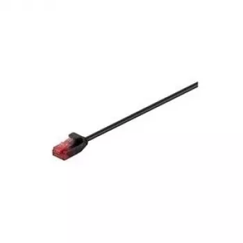 Wentronic Goobay CAT 6 tenký patch kábel, U/UTP, čierna, 10 m – medený materiál (93730)