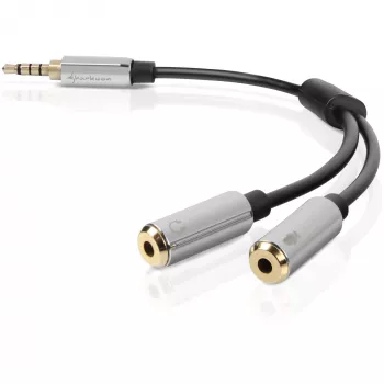 Sharkoon PMP35 - audio adaptér - 4-pólový mini konektor samec (M)