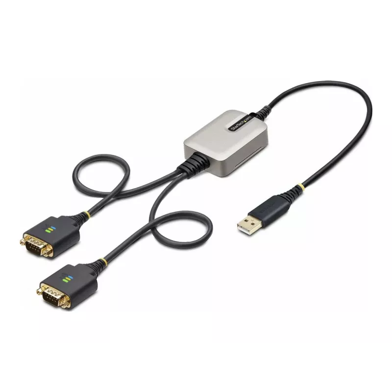 StarTech.com 2ft (60cm) 2-portový USB na sériový adaptérový kábel, vymeniteľné DB9 skrutky/matice, COM retention, USB-A na DB9 RS232, FTDI, Level-4 ESD ochrana, Windows/macOS/ChromeOS/Linux – robustná TPE konštrukcia