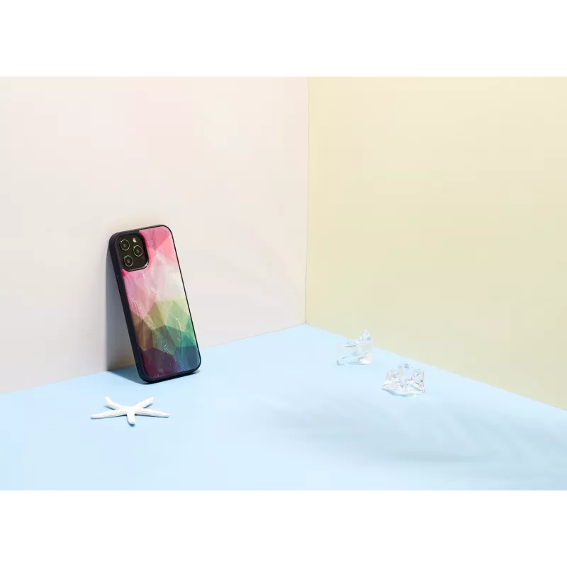 Ochranné puzdro iKins pre Apple iPhone 12 Pro Max — dizajn vodných kvetov, čierna
