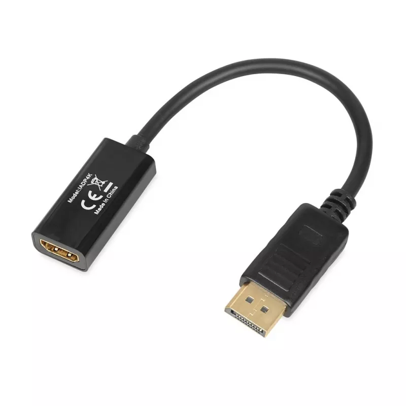 Káblový adaptér DisplayPort na HDMI IBOX iadp4k — DisplayPort (konektor samec) na HDMI (konektor samica), rovný konektor, podpora 4K, strieborný