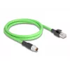 Sieťový kábel DeLOCK M12 kábel X-kódovaný 8-pinový konektor samec na RJ45 konektor samec PUR (TPU) 1 m