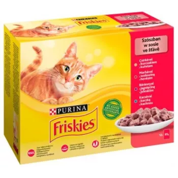 Friskies Mix mäso - mokré krmivo pre mačky - 12 x 85 g
