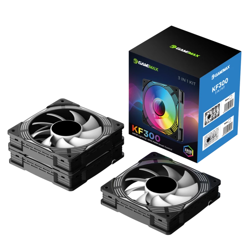 Gamemax | skriňový ventilátor | KF300 BK | čierny