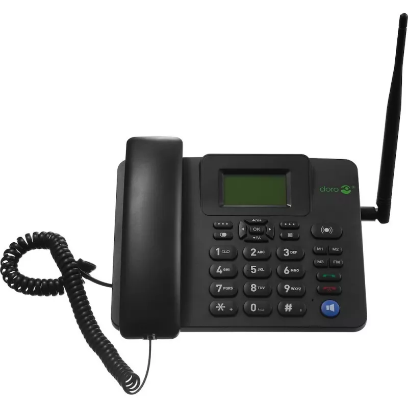 IP telefón Doro 4100H čierny káblový mikrotelefón LCD 128x64 500 záznamov