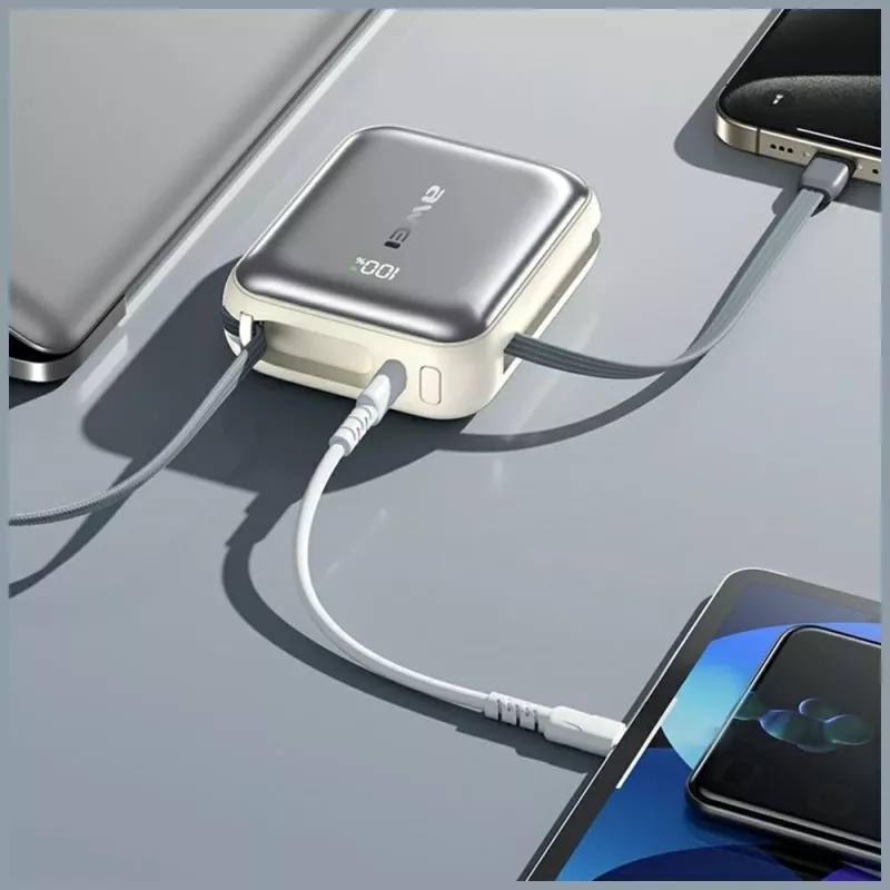Prenosná powerbanka Awei C03 20000mAh s 45W výstupom a integrovaným USB-A/USB-C káblom