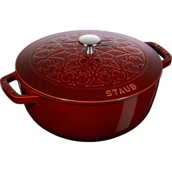 Okrúhly liatinový dusací hrniec Staub Lilie – 3,5 l, Grenadine