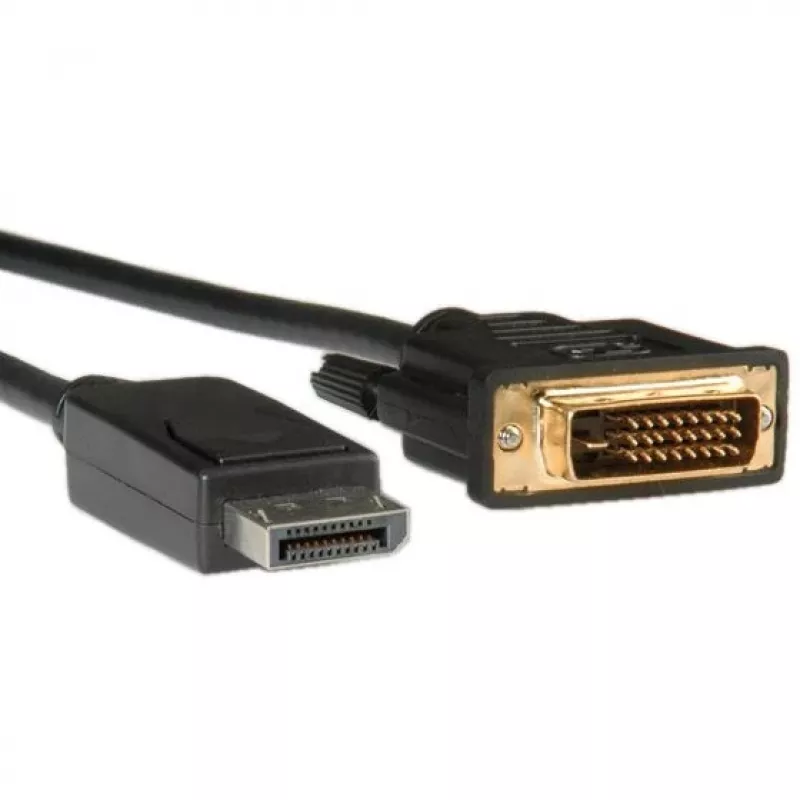 ROLINE - video kábel - DisplayPort (M) - DVI-D (M) - 1 m (DisplayPort 1.1) - skrutky s rýhovanou hlavou - čierny (11.04.5771)