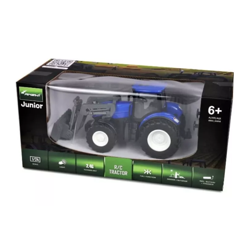 Traktor Amewi hračkársky traktor s radlicou elektromotor 1:24