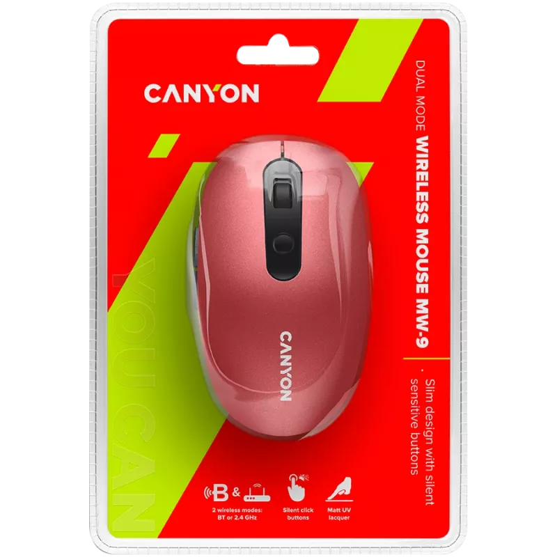 CANYON myš MW-9 Dual-Mode bezdrôtová červená
