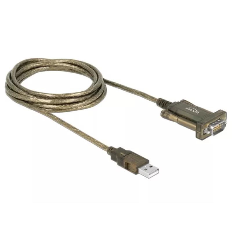Sériový kábel DeLOCK 64073 USB Type-A DB-9 transparentný 2m