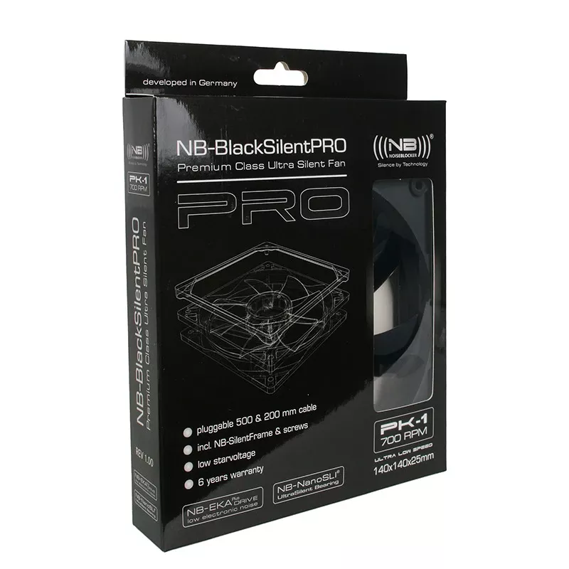 Ventilátor Noiseblocker BlackSilentPro PK1 14 cm 700 RPM 49 m³/h