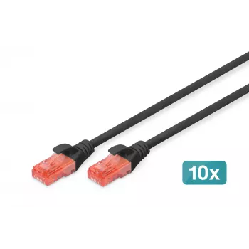 Sieťový kábel Digitus CAT 6 U/UTP 0,5m RJ-45 čierny