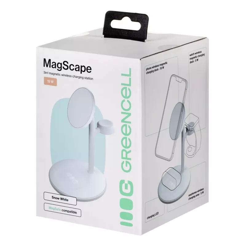 GREEN CELL INDUKČNÁ NABÍJAČKA MAGSCAPE BIELA