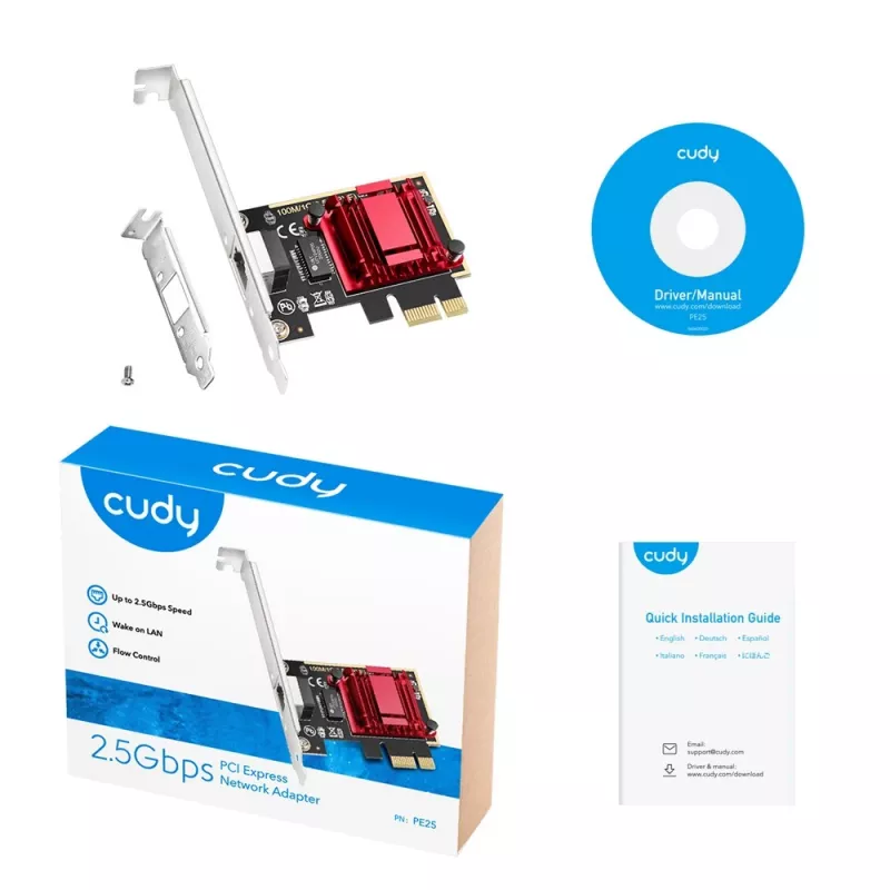 Cudy PE25 sieťová karta Interná Ethernet