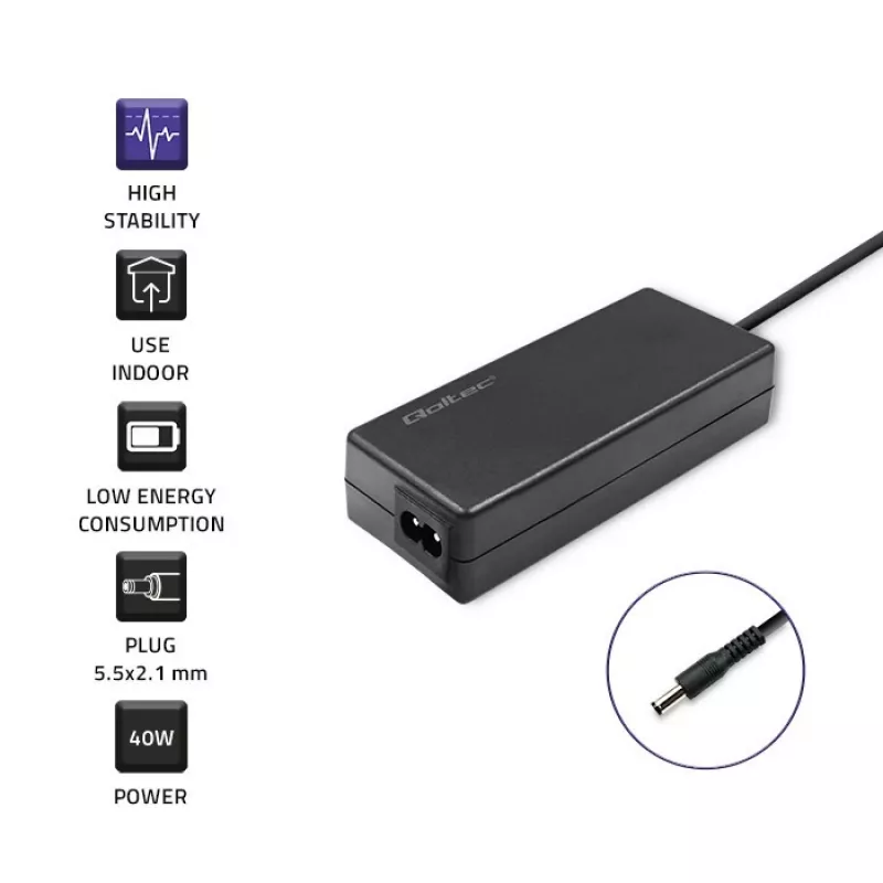 AC napájací zdroj 40W 12V, 3,33A, 5,5x2,1