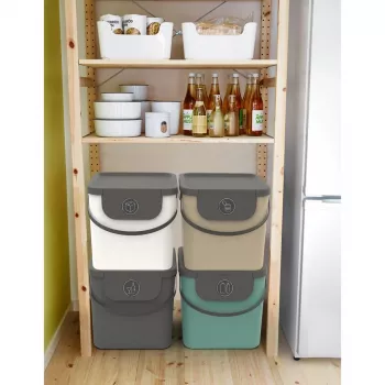 Nádoba na odpad rotho Albula 40 l obdĺžniková plast, zelená, 40 l, 400×358×340 mm