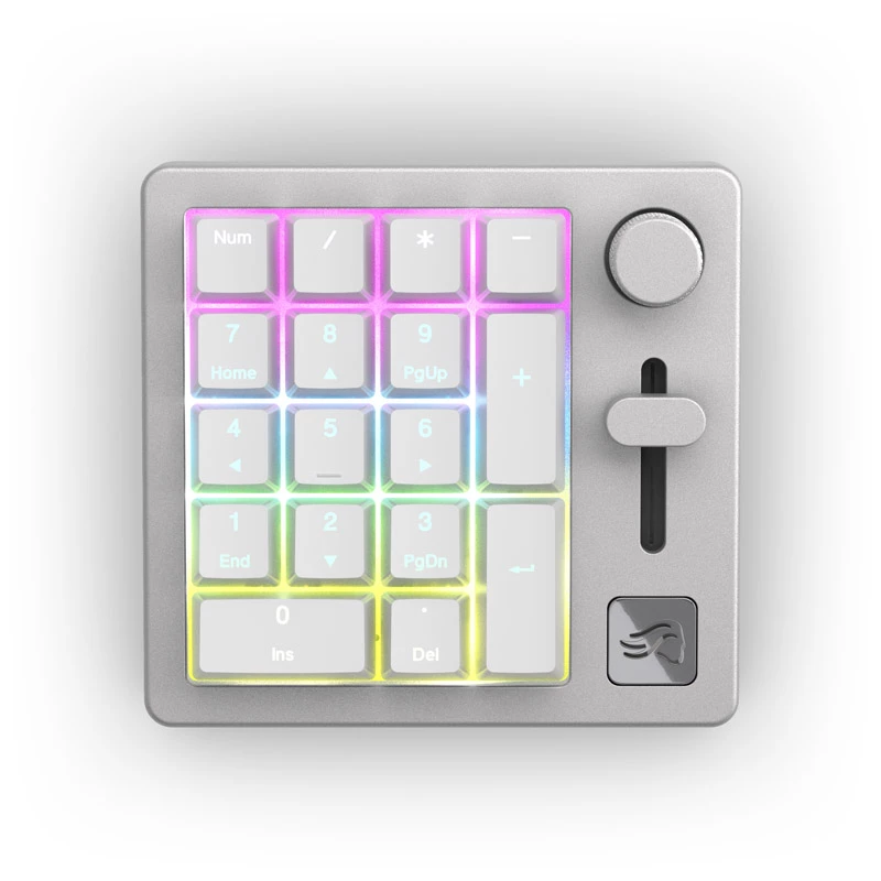 Glorious GMMK Wireless Numpad - Fox Switches, sivá/biela (GLO-GMMK-NP-FOX-W)
