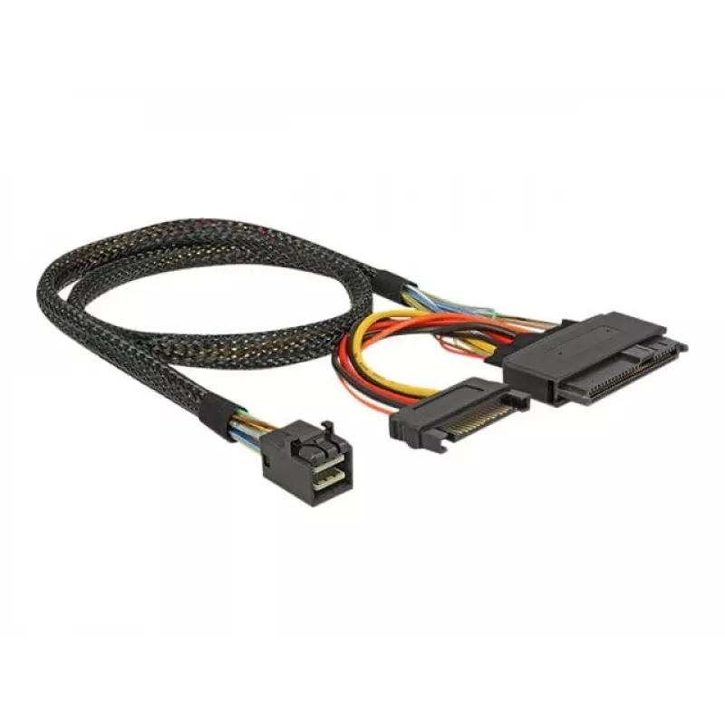 Delock kábel SFF-8643 konektor samec > U.2 SFF-8639 konektor samica + SATA napájací konektor 50 cm (84819)