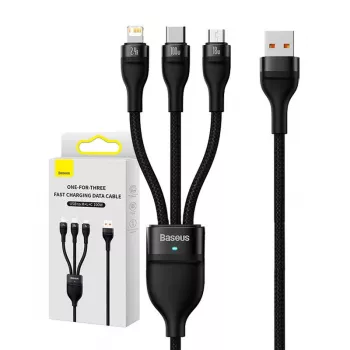 USB kábel Baseus SUP0003351 1,2 m USB A USB C/Micro USB-A/Lightning čierny