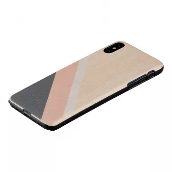 Puzdro na smartphone man and wood pre iPhone XS Max – ružový oblek, čierna