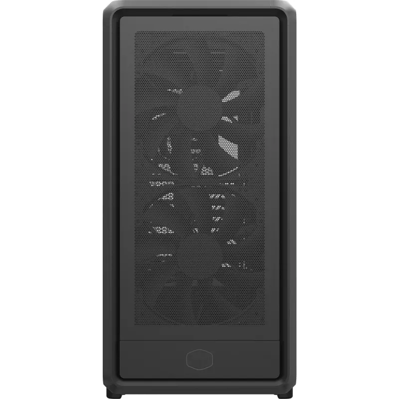 PC Midi Tower Cooler Master MasterFrame 600 Mesh — čierna, podporuje ATX/EATX, 2x200 mm predné ventilátory, podpora predných/bočných ventilátorov, 2x 3,5-palcové + 3x 2,5-palcové pozície