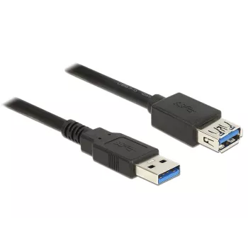 USB 3.2 Gen 1 predlžovací kábel, USB-A konektor samec > USB-A konektor samica (čierny, 2 metre, SuperSpeed)