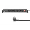 Digitus 6-násobná kancelárska predlžovacia zásuvka s 3x USB portami 1,5 m kábel