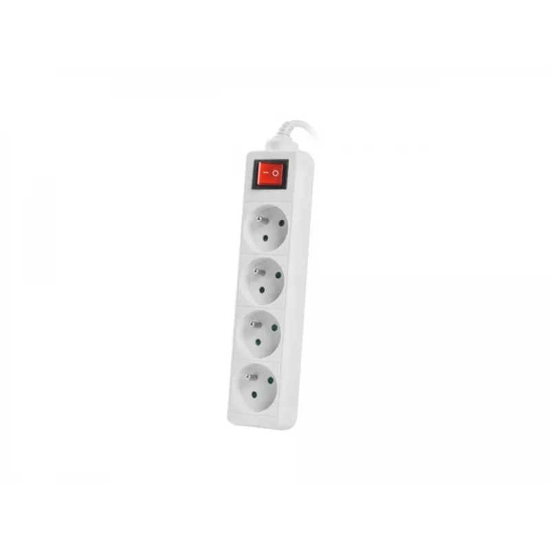 Predlžovacia zásuvka Lanberg PS1-04E-0150-W 1,5m 4 AC zásuvky interiér biela