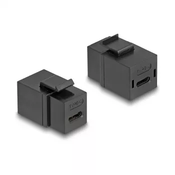 DeLOCK Keystone modul USB 2.0 Type-C zásuvka na zásuvku čierna