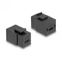 DeLOCK Keystone modul USB 2.0 Type-C zásuvka na zásuvku čierna