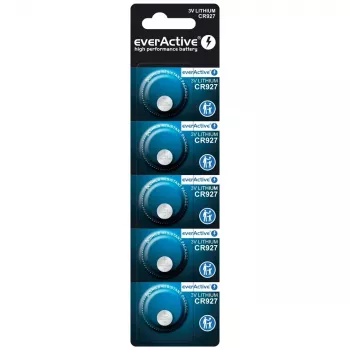 Lítium gombíková batéria everActive CR927 3V, 30 mAh, gombíková batéria, výška 2,7 mm — balenie 5 ks