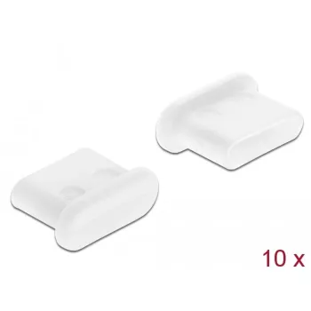 Krytka proti prachu pre USB Type-C konektor samica DeLOCK 64095 10 kusov biela