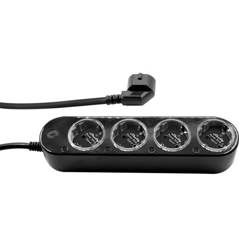 Predlžovacia zásuvka Shelly Plug & Play PS4 Gen4 — 4 zásuvky, 12 A na zásuvku