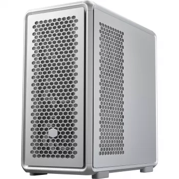 PC skriňa Cooler Master MasterFrame 600 Midi Tower strieborná — ATX/Micro-ATX/ITX, tvrdené sklo, podporuje 3x140 mm predné ventilátory
