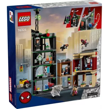 LEGO Marvel Set 76324 Spider-Man vs. Oscorp, 808 dielov, 8 minifigúrok, od 10 rokov