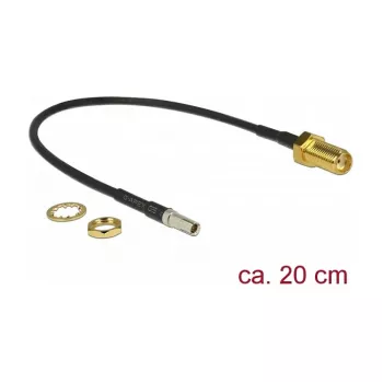 Koaxiálny kábel DeLOCK 89912 RG-174 0,2 m TS-9 SMA čierny