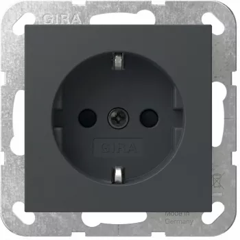 Zásuvka Schuko Gira System 55, model 445328, antracitové prevedenie