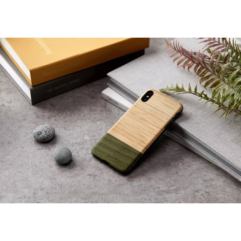 Puzdro na smartphone man and wood pre iPhone X/XS — bambusový les čierna